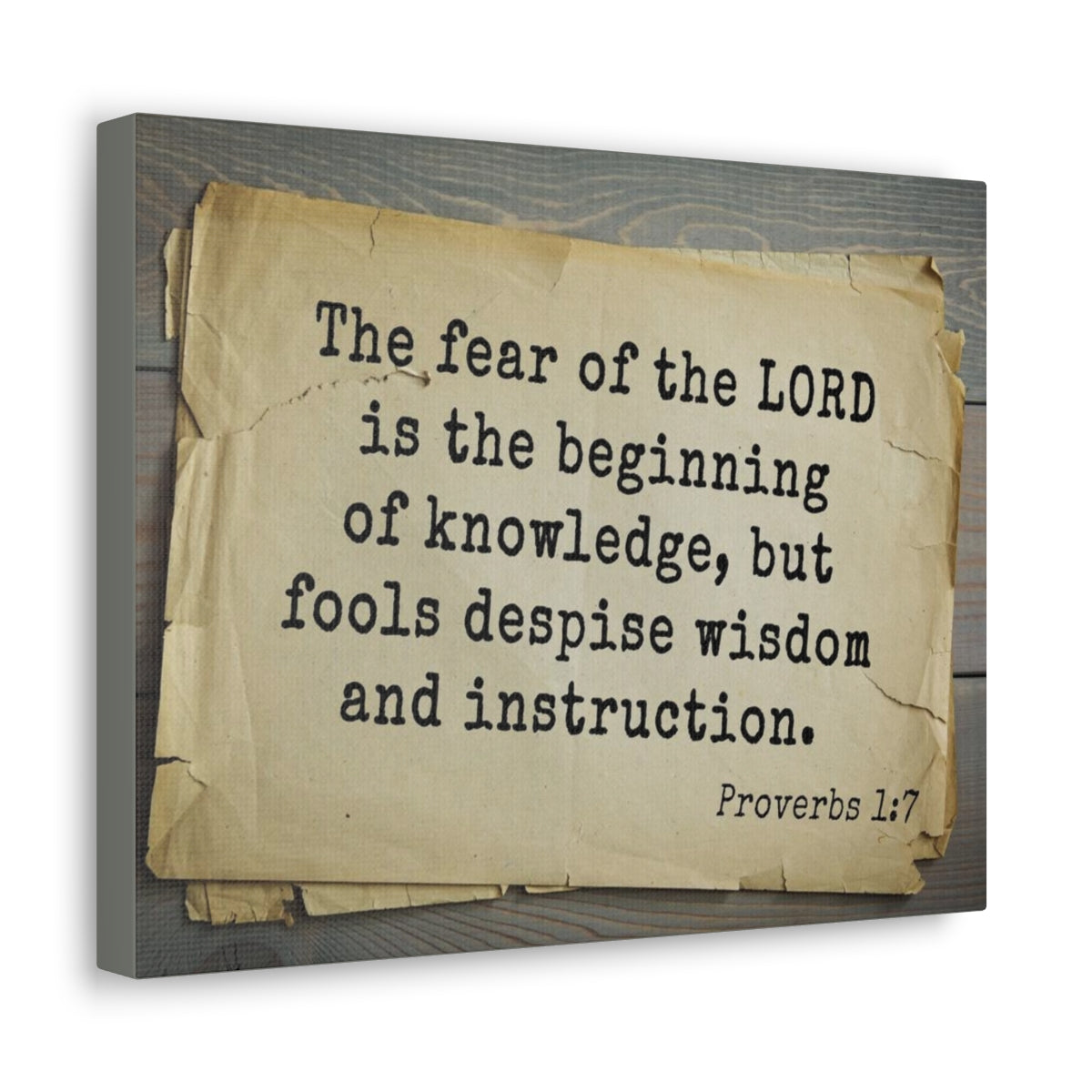 Scripture Walls Fear of Lord Proverbs 1:7 Bible Verse Canvas Christian Wall Art Bible Verse Print Ready To Hang Unframed-Express Your Love Gifts