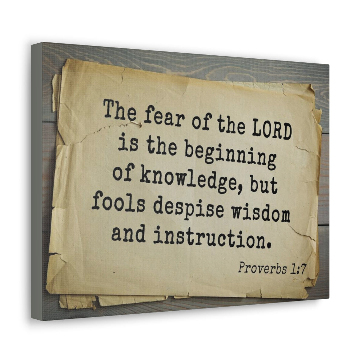 Scripture Walls Fear of Lord Proverbs 1:7 Bible Verse Canvas Christian Wall Art Bible Verse Print Ready To Hang Unframed-Express Your Love Gifts