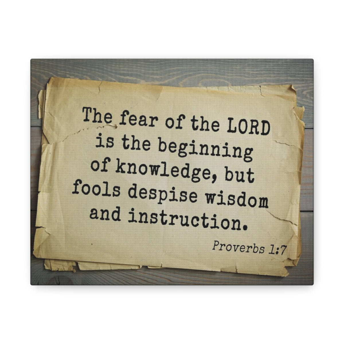 Scripture Walls Fear of Lord Proverbs 1:7 Bible Verse Canvas Christian Wall Art Bible Verse Print Ready To Hang Unframed-Express Your Love Gifts