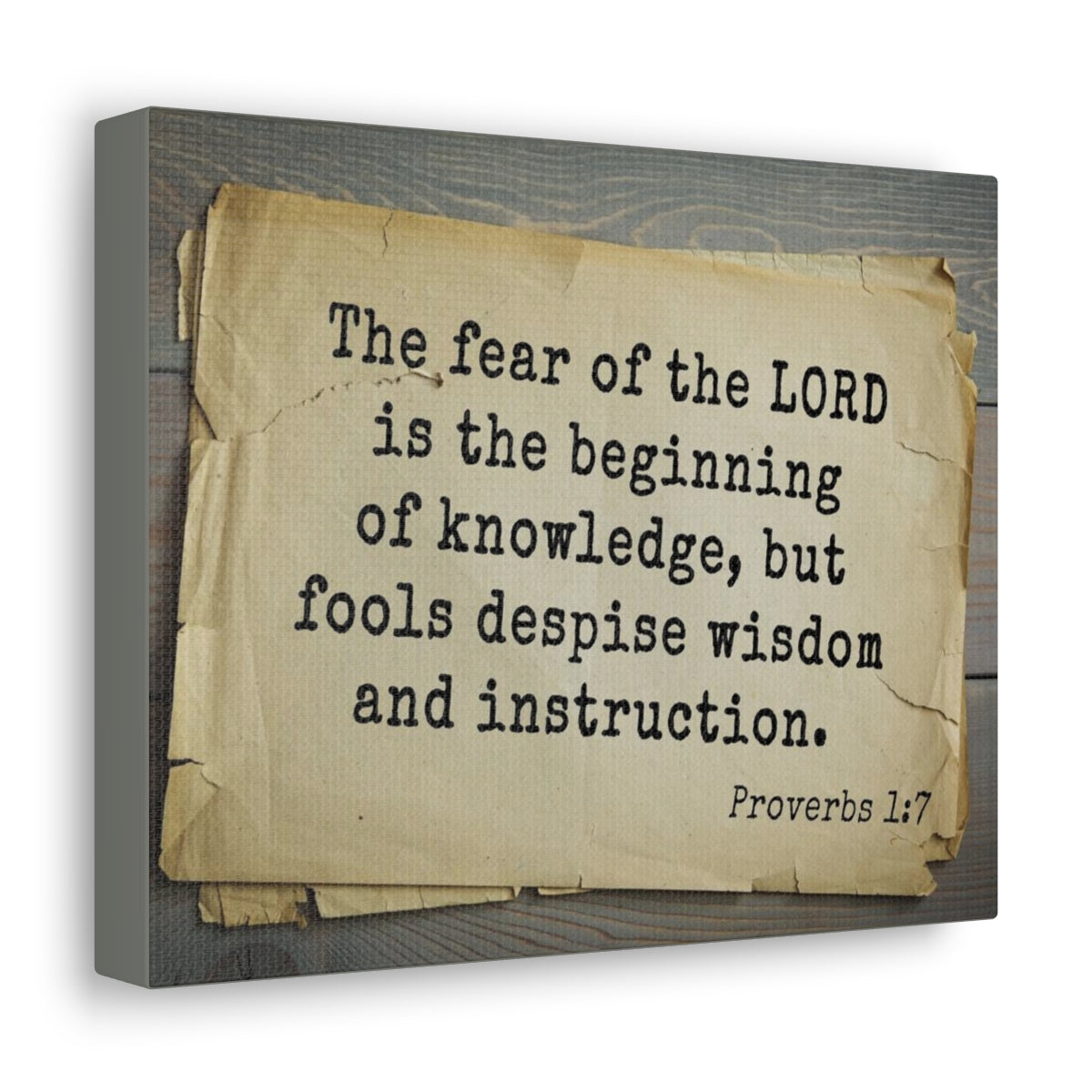 Scripture Walls Fear of Lord Proverbs 1:7 Bible Verse Canvas Christian Wall Art Bible Verse Print Ready To Hang Unframed-Express Your Love Gifts