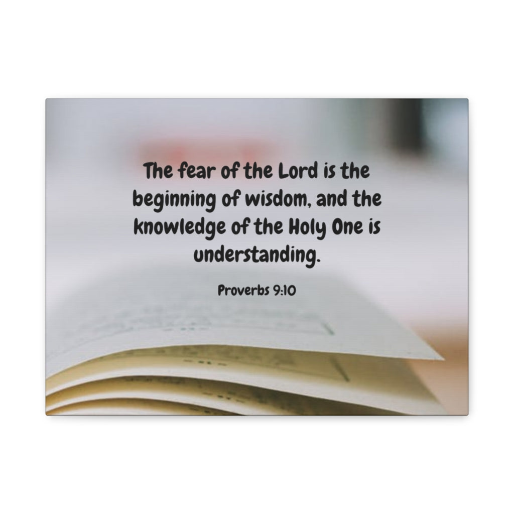 Scripture Walls Fear Of The Lord Proverbs 9:10 Bible Verse Canvas Christian Wall Art Ready to Hang Unframed-Express Your Love Gifts