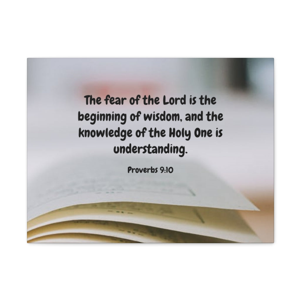 Scripture Walls Fear Of The Lord Proverbs 9:10 Bible Verse Canvas Christian Wall Art Ready to Hang Unframed-Express Your Love Gifts