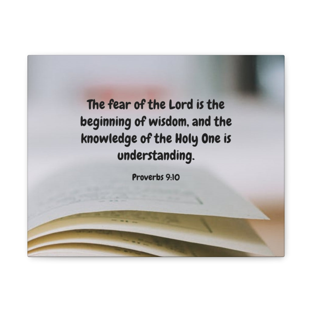Scripture Walls Fear Of The Lord Proverbs 9:10 Bible Verse Canvas Christian Wall Art Ready to Hang Unframed-Express Your Love Gifts