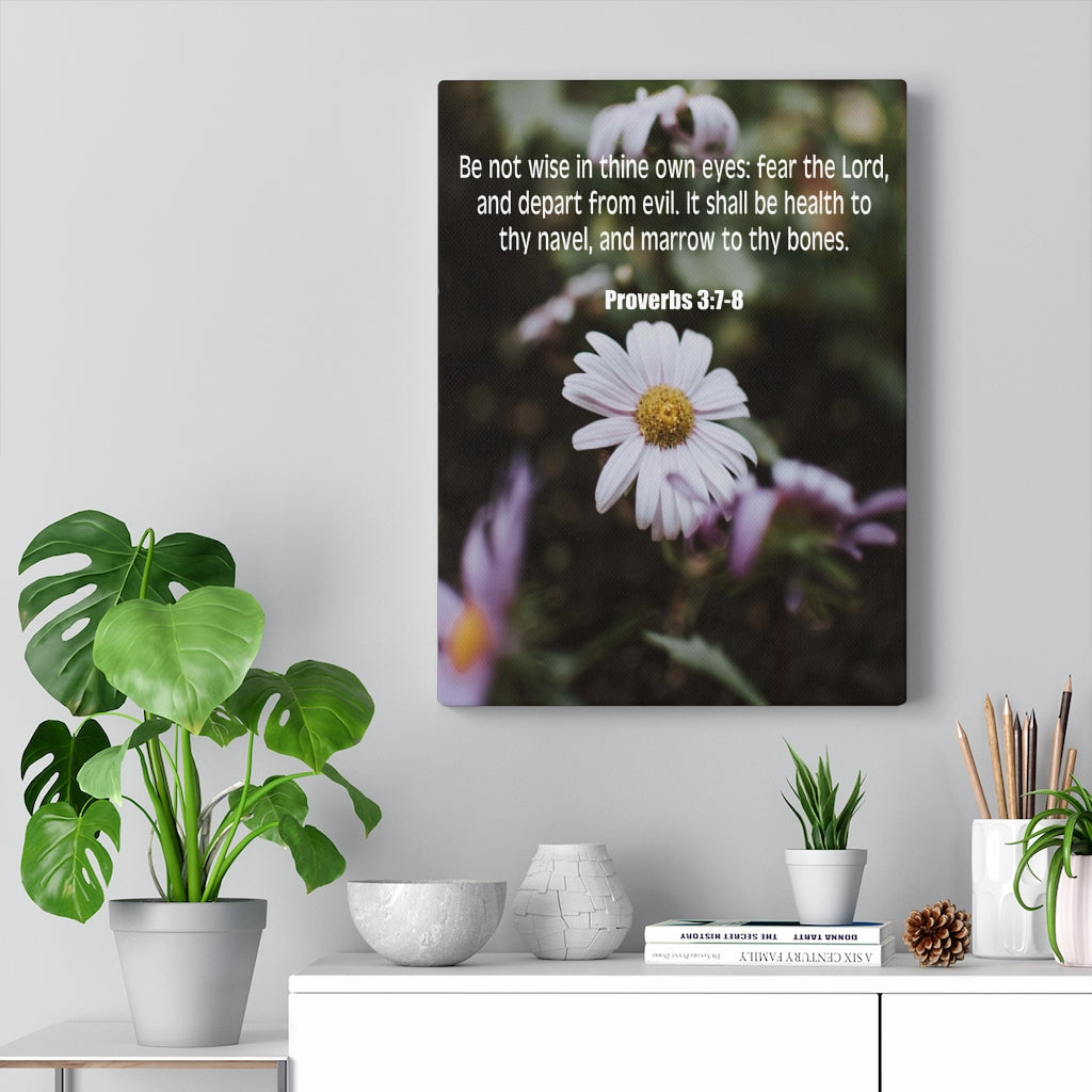 Scripture Walls Fear The Lord Proverbs 3:7-8 Bible Verse Canvas Christian Wall Art Ready to Hang Unframed-Express Your Love Gifts
