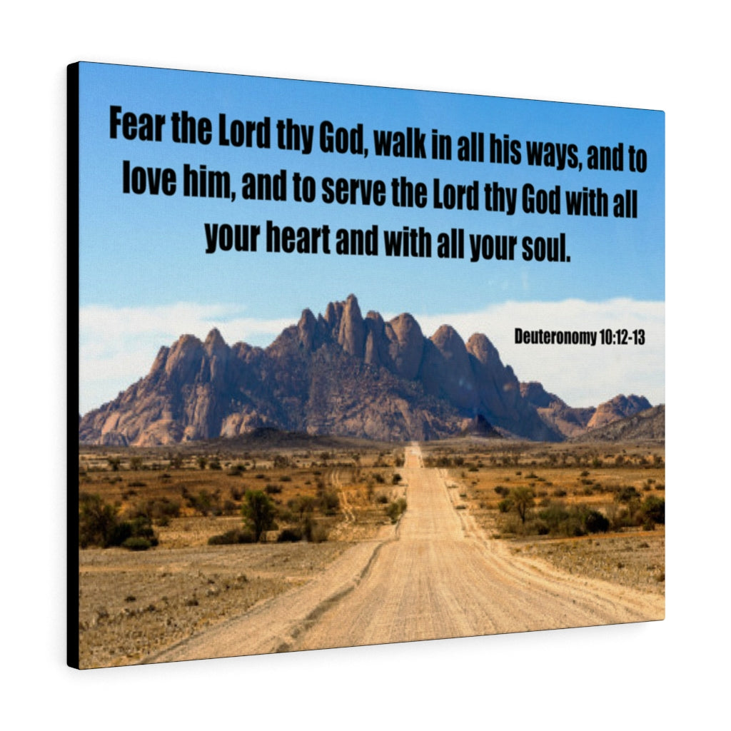 Scripture Walls Fear the Lord Thy God Deuteronomy 10:12 Bible Verse Canvas Christian Wall Art Ready to Hang Unframed-Express Your Love Gifts