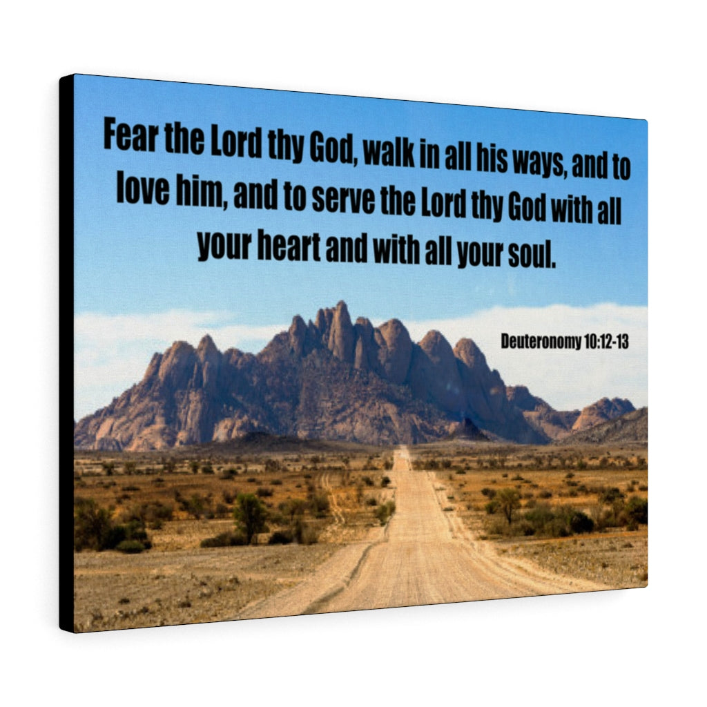 Scripture Walls Fear the Lord Thy God Deuteronomy 10:12 Bible Verse Canvas Christian Wall Art Ready to Hang Unframed-Express Your Love Gifts