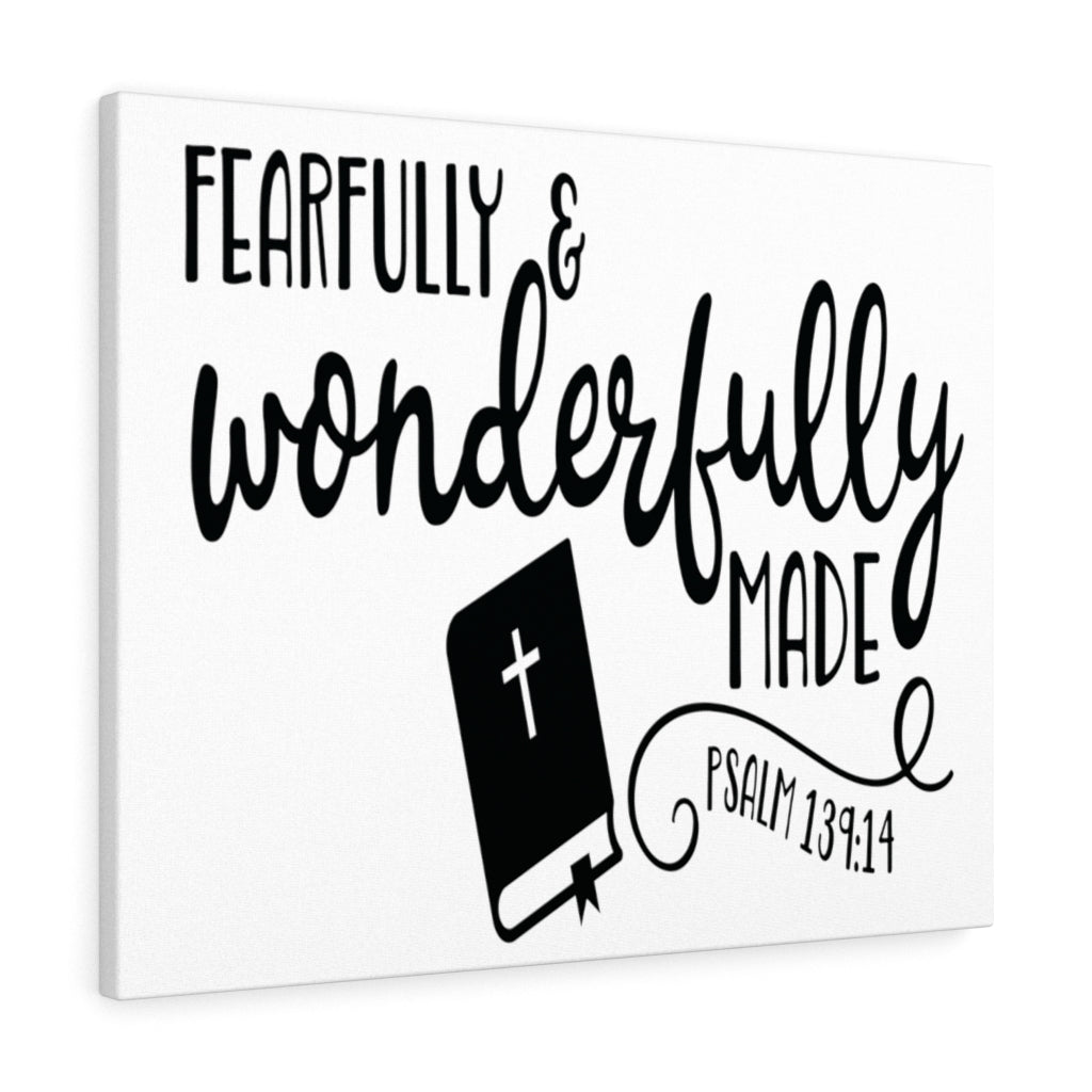 Scripture Walls Fearfully and Wonderfully Bible Psalm 139:14 Bible Verse Canvas Christian Wall Art Ready to Hang Unframed-Express Your Love Gifts