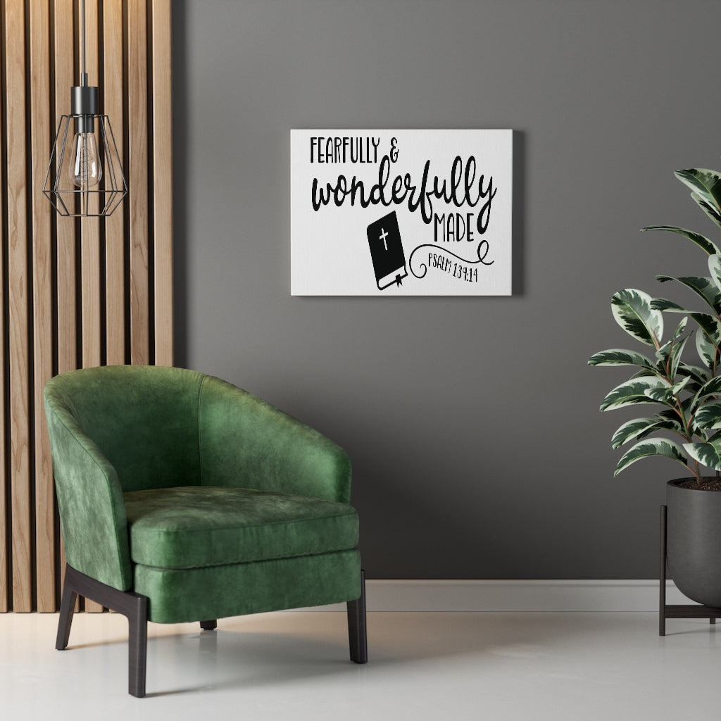 Scripture Walls Fearfully and Wonderfully Bible Psalm 139:14 Bible Verse Canvas Christian Wall Art Ready to Hang Unframed-Express Your Love Gifts