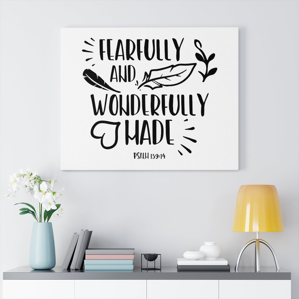 Scripture Walls Fearfully And Wonderfully Made Psalm 139:14 Bible Verse Canvas Christian Wall Art Ready to Hang Unframed-Express Your Love Gifts