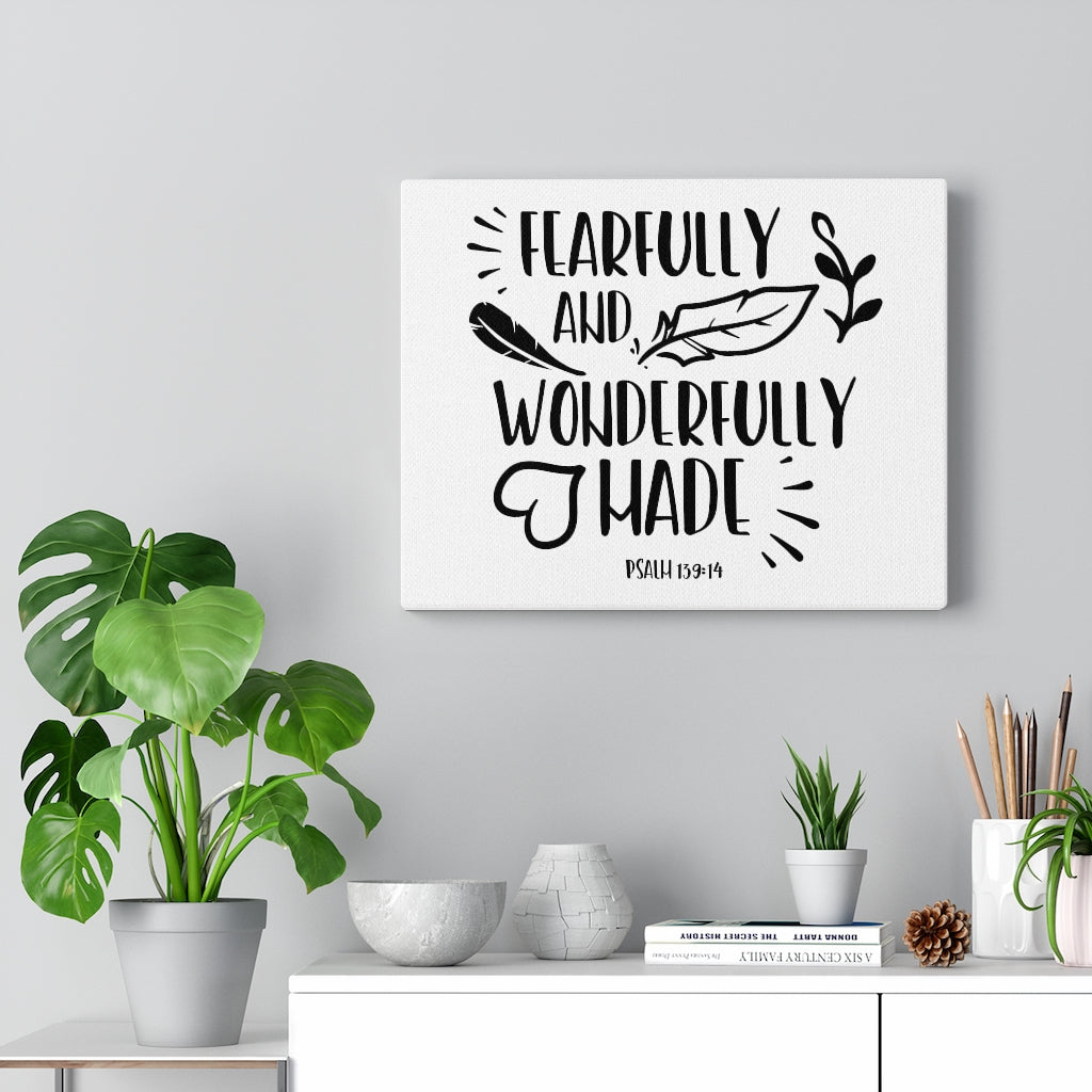 Scripture Walls Fearfully And Wonderfully Made Psalm 139:14 Bible Verse Canvas Christian Wall Art Ready to Hang Unframed-Express Your Love Gifts