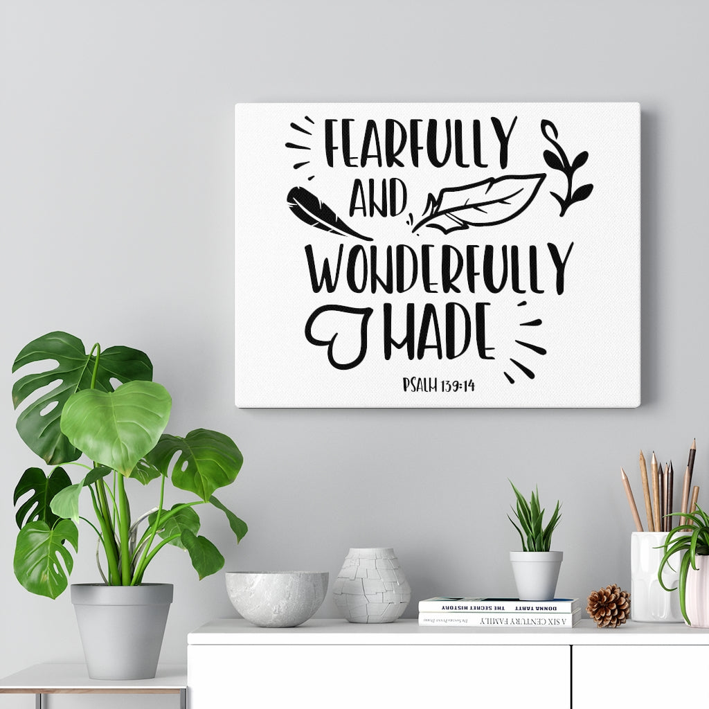 Scripture Walls Fearfully And Wonderfully Made Psalm 139:14 Bible Verse Canvas Christian Wall Art Ready to Hang Unframed-Express Your Love Gifts