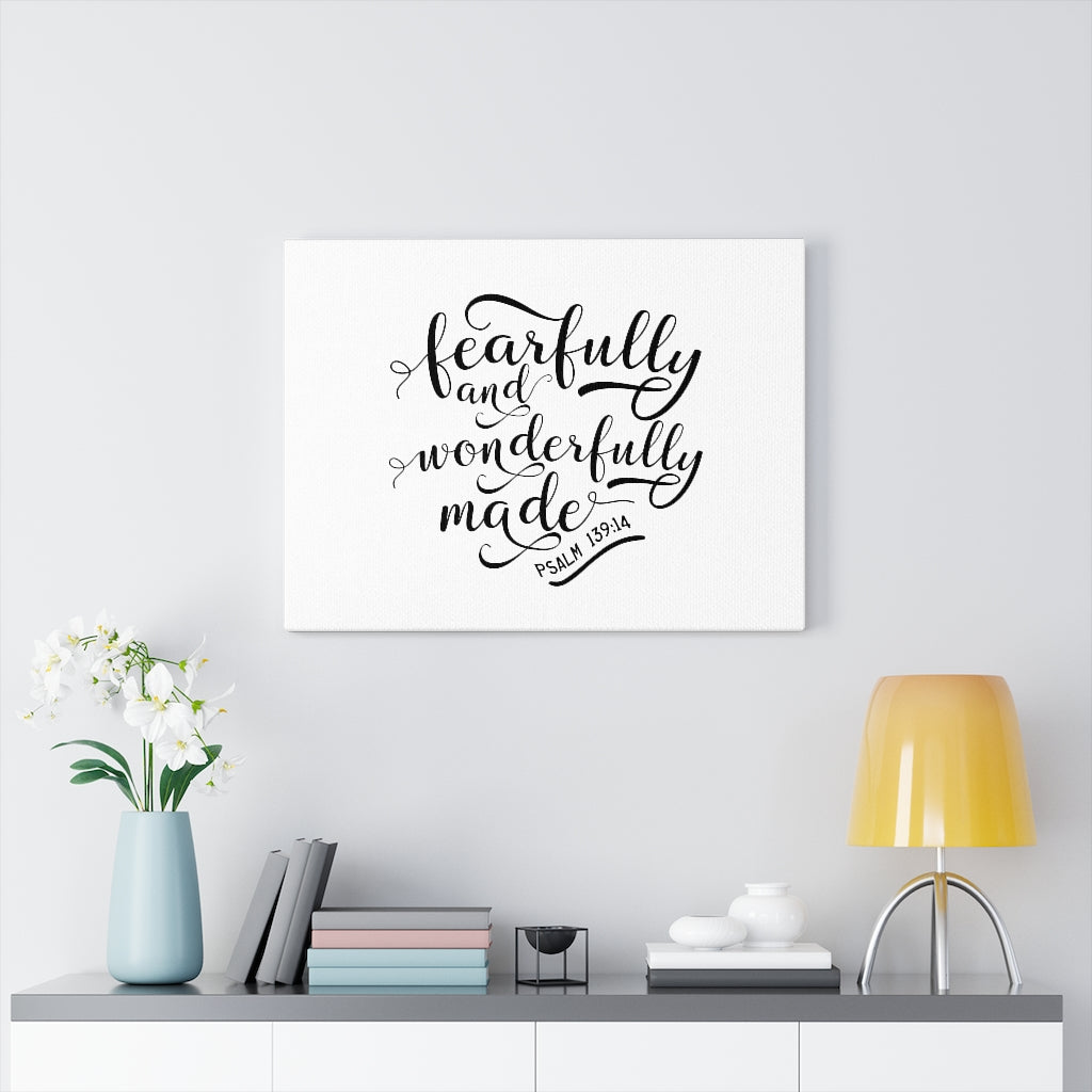 Scripture Walls Fearfully Psalm 139:14 Bible Verse Canvas Christian Wall Art Ready to Hang Unframed-Express Your Love Gifts