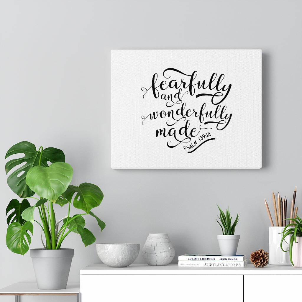 Scripture Walls Fearfully Psalm 139:14 Bible Verse Canvas Christian Wall Art Ready to Hang Unframed-Express Your Love Gifts