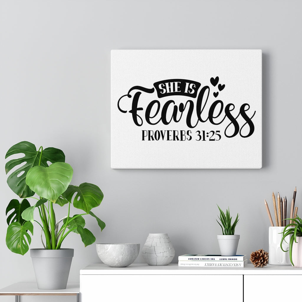 Scripture Walls Fearless Proverbs 31:25 Bible Verse Canvas Christian Wall Art Ready to Hang Unframed-Express Your Love Gifts