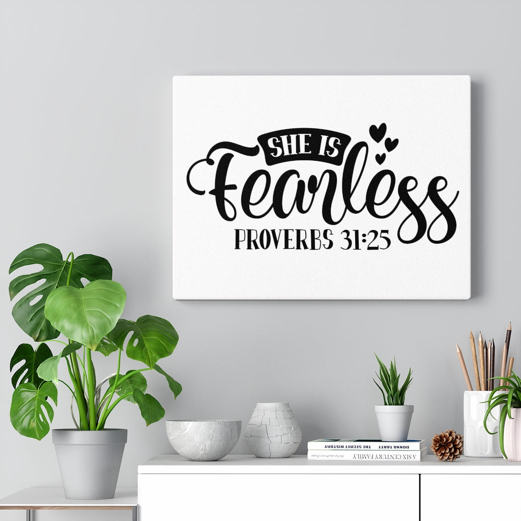 Scripture Walls Fearless Proverbs 31:25 Bible Verse Canvas Christian Wall Art Ready to Hang Unframed-Express Your Love Gifts