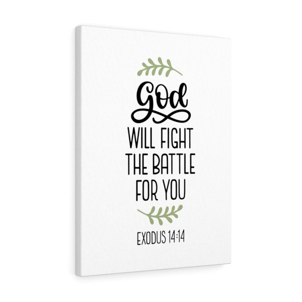 Scripture Walls Fight the Battle Exodus 14:14 Bible Verse Canvas Christian Wall Art Ready to Hang Unframed-Express Your Love Gifts