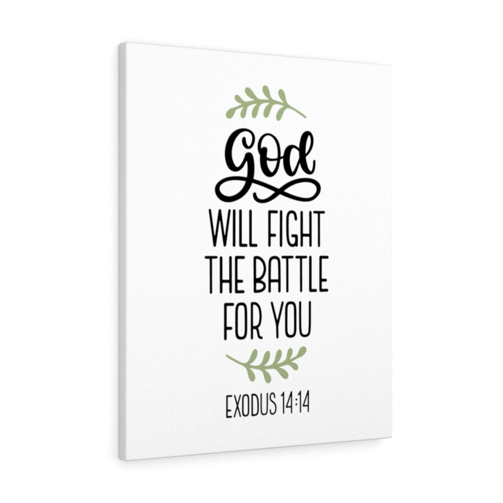 Scripture Walls Fight the Battle Exodus 14:14 Bible Verse Canvas Christian Wall Art Ready to Hang Unframed-Express Your Love Gifts