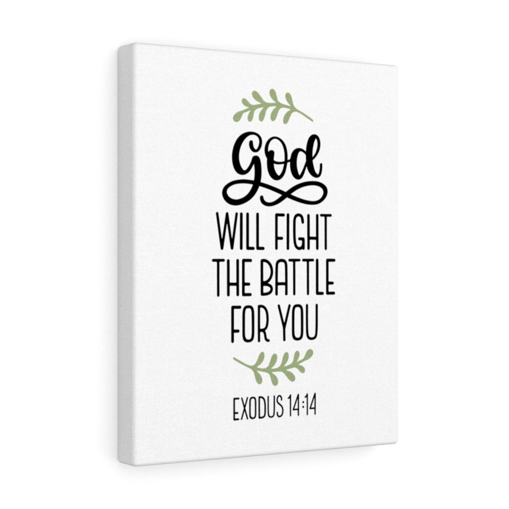 Scripture Walls Fight the Battle Exodus 14:14 Bible Verse Canvas Christian Wall Art Ready to Hang Unframed-Express Your Love Gifts