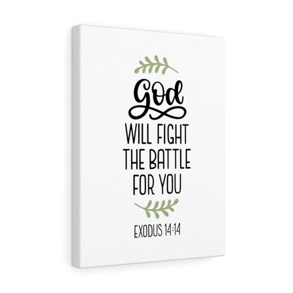 Scripture Walls Fight the Battle Exodus 14:14 Bible Verse Canvas Christian Wall Art Ready to Hang Unframed-Express Your Love Gifts