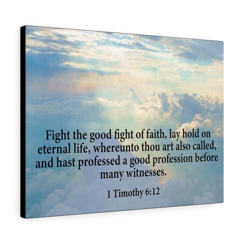 Scripture Walls Fight The Good Fight 1 Timothy 6:12 Christian Home Decor Bible Art Unframed-Express Your Love Gifts