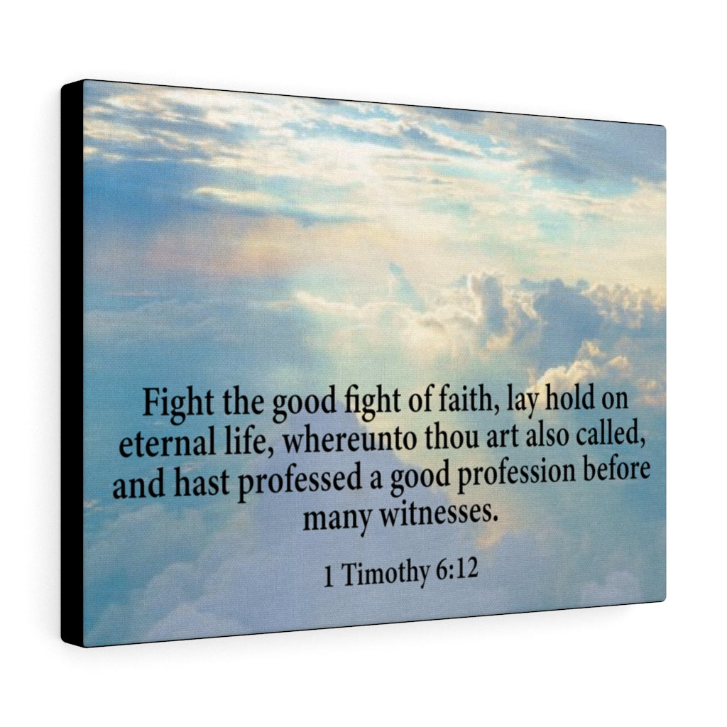 Scripture Walls Fight The Good Fight 1 Timothy 6:12 Christian Home Decor Bible Art Unframed-Express Your Love Gifts