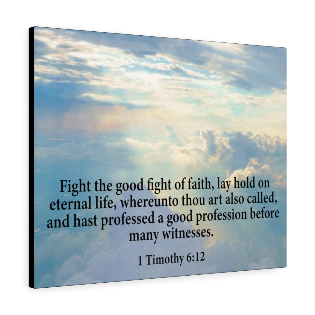 Scripture Walls Fight The Good Fight 1 Timothy 6:12 Christian Home Decor Bible Art Unframed-Express Your Love Gifts