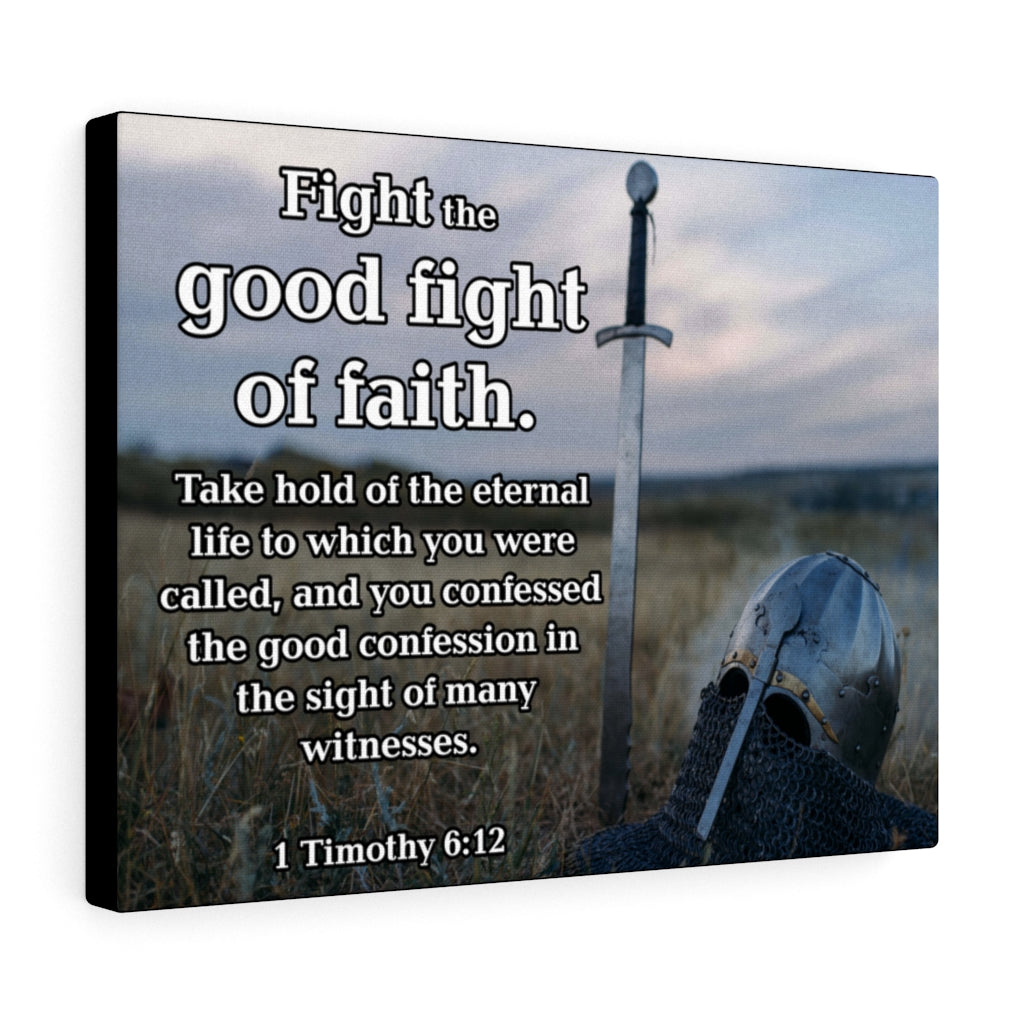 Scripture Walls Fight the Good Fight of Faith 1 Timothy 6:12 Sword Wall Art Christian Home Decor Unframed-Express Your Love Gifts