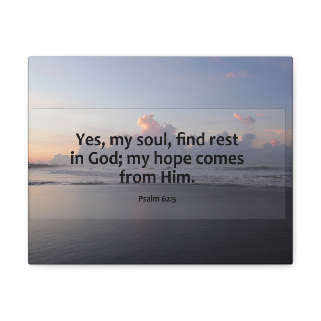Scripture Walls Find Rest In God Psalm 62:5 Bible Verse Canvas Christian Wall Art Ready to Hang Unframed-Express Your Love Gifts