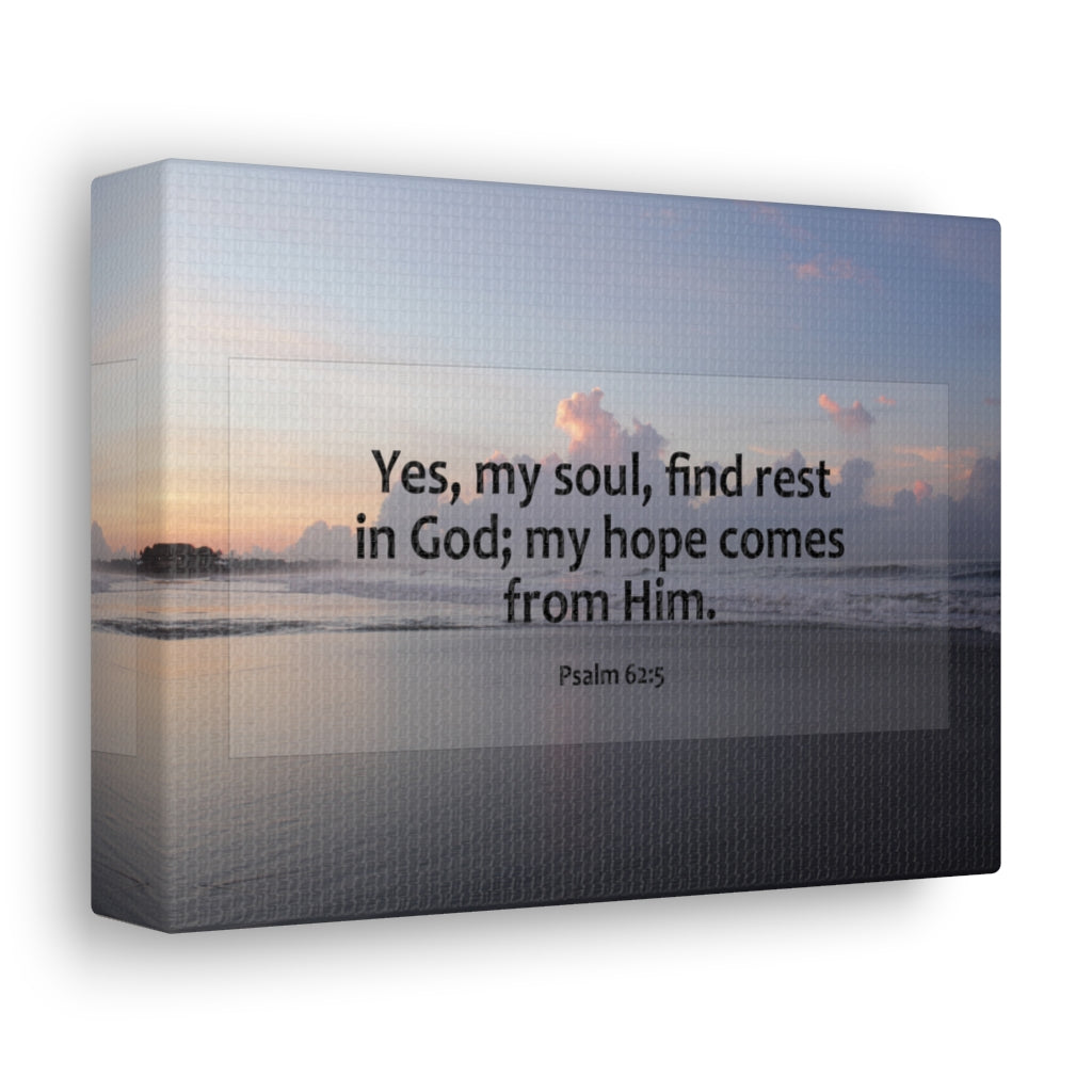 Scripture Walls Find Rest In God Psalm 62:5 Bible Verse Canvas Christian Wall Art Ready to Hang Unframed-Express Your Love Gifts
