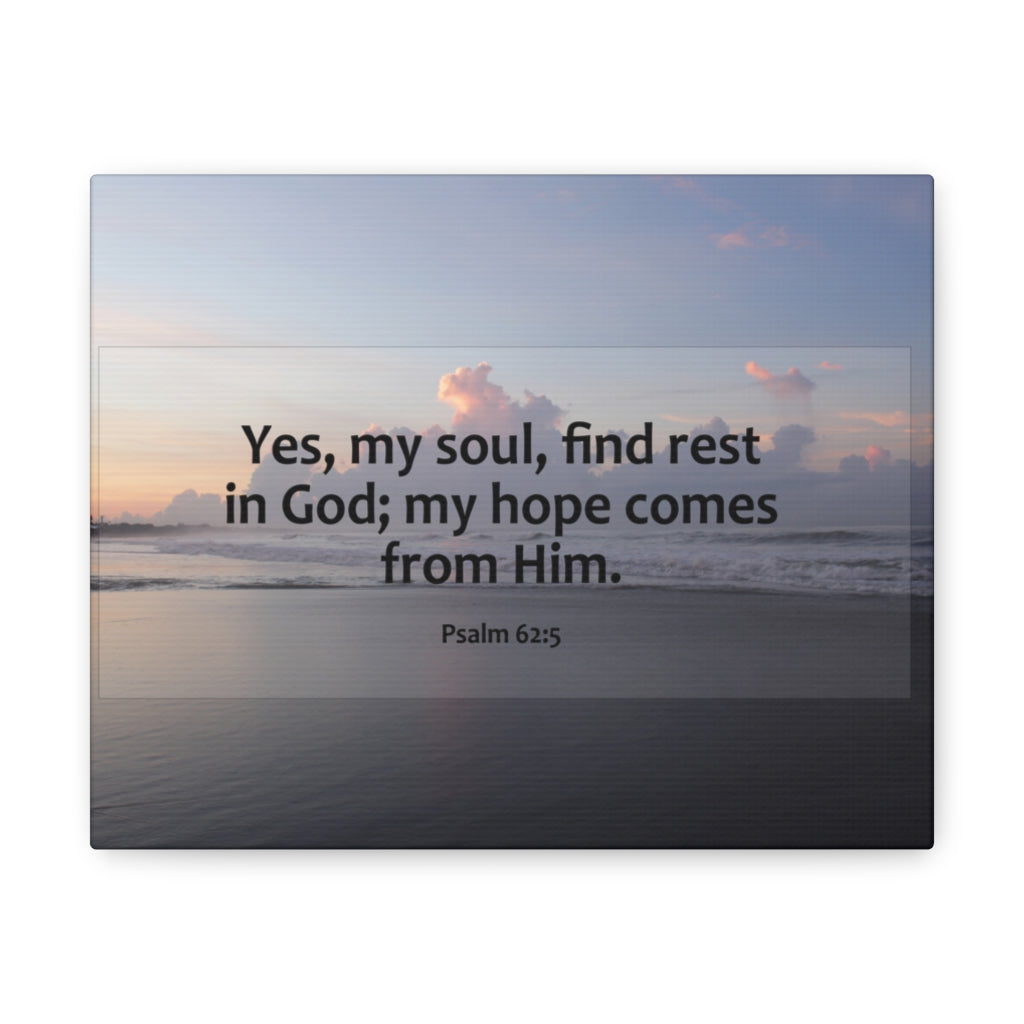 Scripture Walls Find Rest In God Psalm 62:5 Bible Verse Canvas Christian Wall Art Ready to Hang Unframed-Express Your Love Gifts