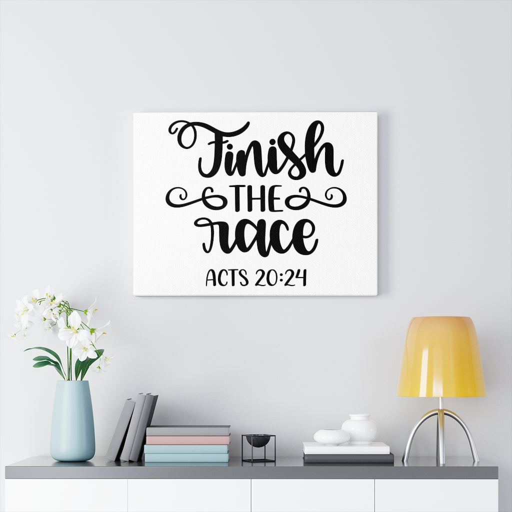 Scripture Walls Finish The Race Acts 20:24 Bible Verse Canvas Christian Wall Art Ready to Hang Unframed-Express Your Love Gifts