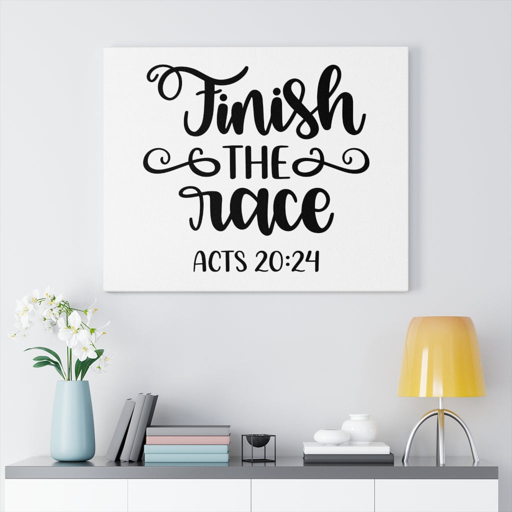 Scripture Walls Finish The Race Acts 20:24 Bible Verse Canvas Christian Wall Art Ready to Hang Unframed-Express Your Love Gifts
