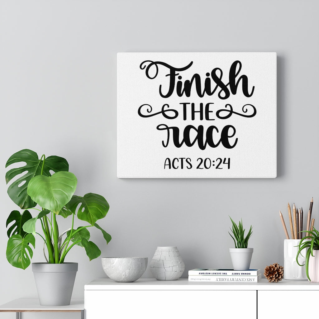 Scripture Walls Finish The Race Acts 20:24 Bible Verse Canvas Christian Wall Art Ready to Hang Unframed-Express Your Love Gifts