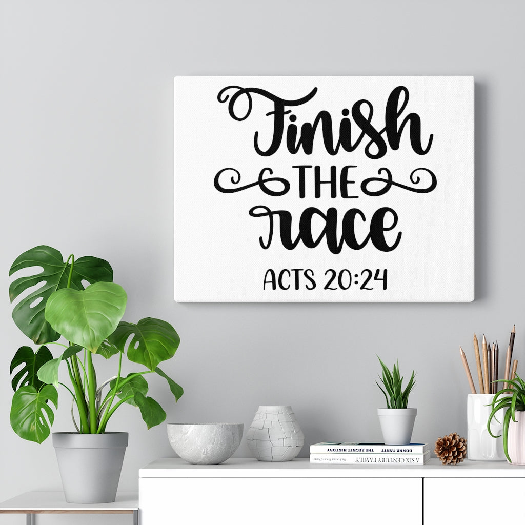 Scripture Walls Finish The Race Acts 20:24 Bible Verse Canvas Christian Wall Art Ready to Hang Unframed-Express Your Love Gifts