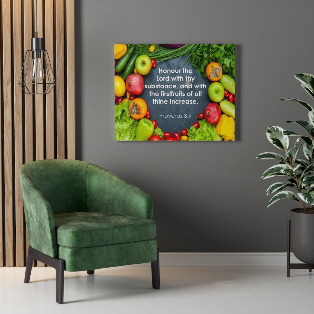 Scripture Walls Firstfruits Proverbs 3:9 Wall Art Bible Verse Print Ready to Hang Unframed-Express Your Love Gifts
