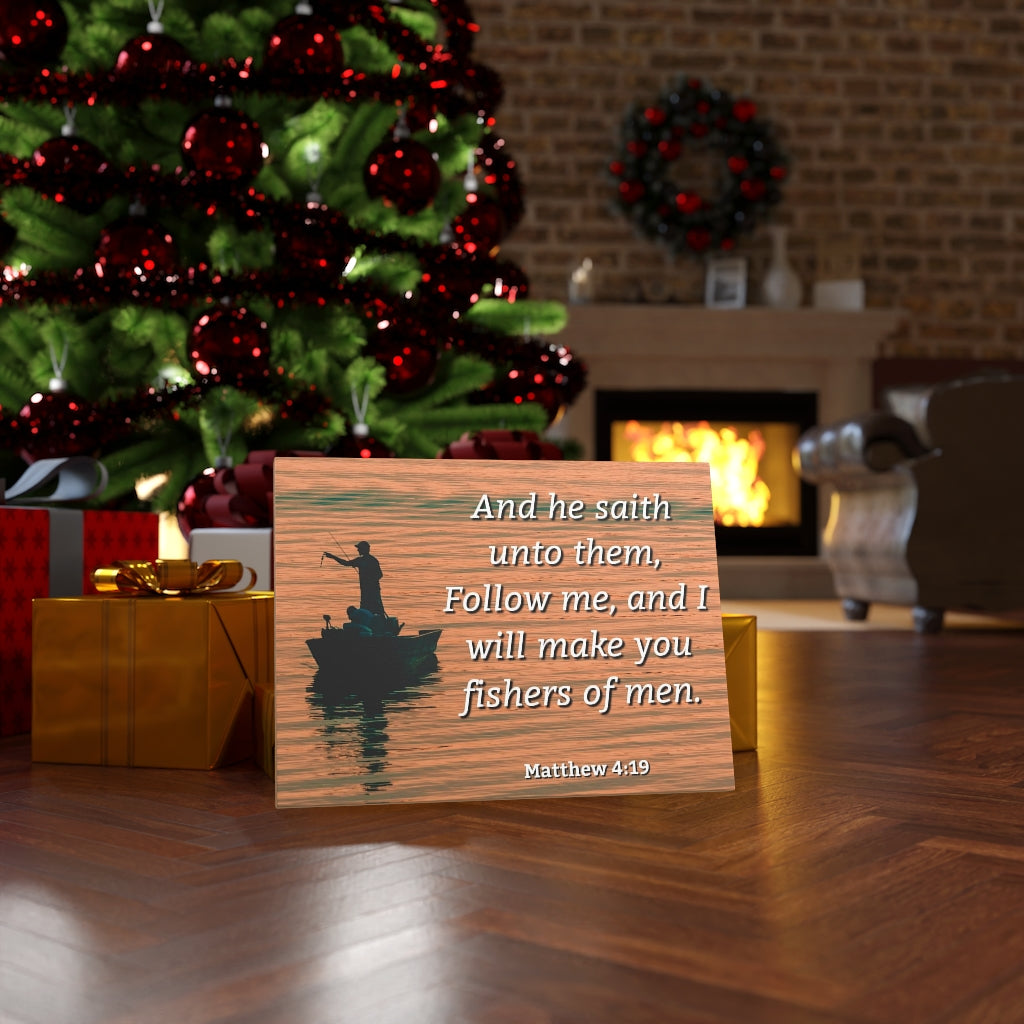 Scripture Walls Fishers Of Men Matthew 4:19 Bible Verse Canvas Christian Wall Art Ready to Hang Unframed-Express Your Love Gifts