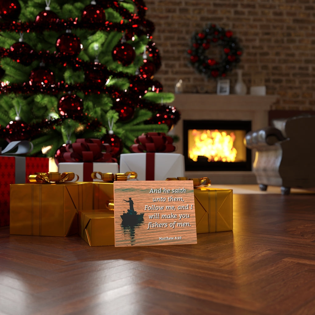 Scripture Walls Fishers Of Men Matthew 4:19 Bible Verse Canvas Christian Wall Art Ready to Hang Unframed-Express Your Love Gifts