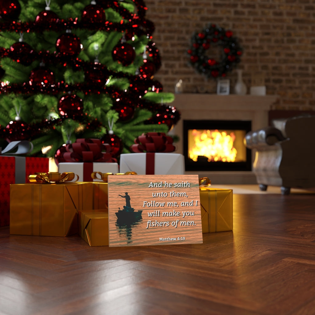 Scripture Walls Fishers Of Men Matthew 4:19 Bible Verse Canvas Christian Wall Art Ready to Hang Unframed-Express Your Love Gifts