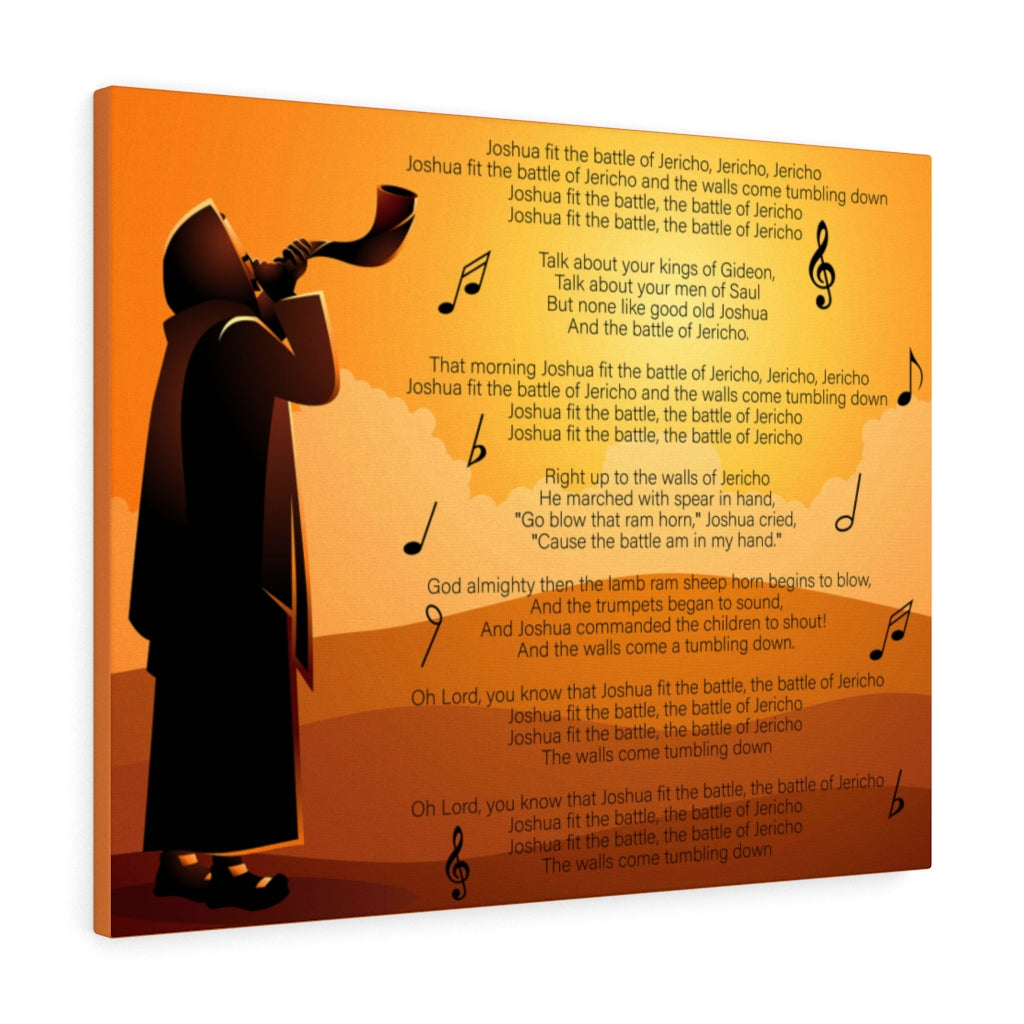 Scripture Walls Fit the Battle of Jericho Joshua 6:15-21 Bible Verse Canvas Christian Wall Art Ready to Hang Unframed-Express Your Love Gifts