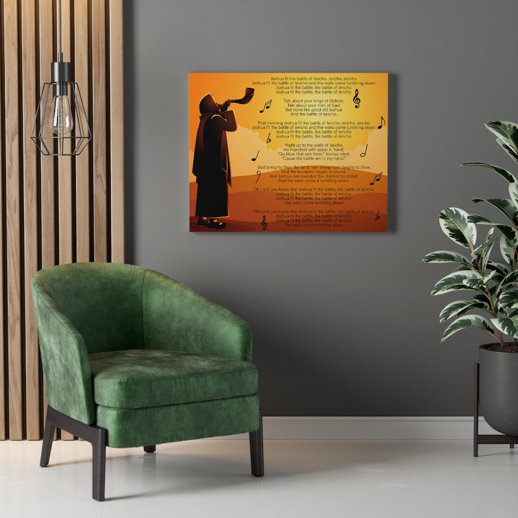 Scripture Walls Fit the Battle of Jericho Joshua 6:15-21 Bible Verse Canvas Christian Wall Art Ready to Hang Unframed-Express Your Love Gifts