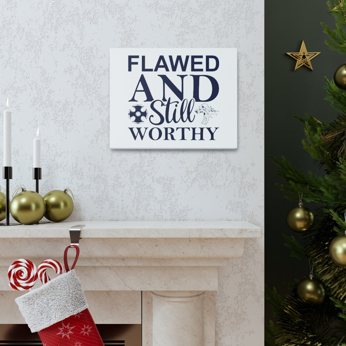 Scripture Walls Flawed And Still Worthy Ephesians 4:1 Christian Wall Art Print Ready to Hang Unframed-Express Your Love Gifts