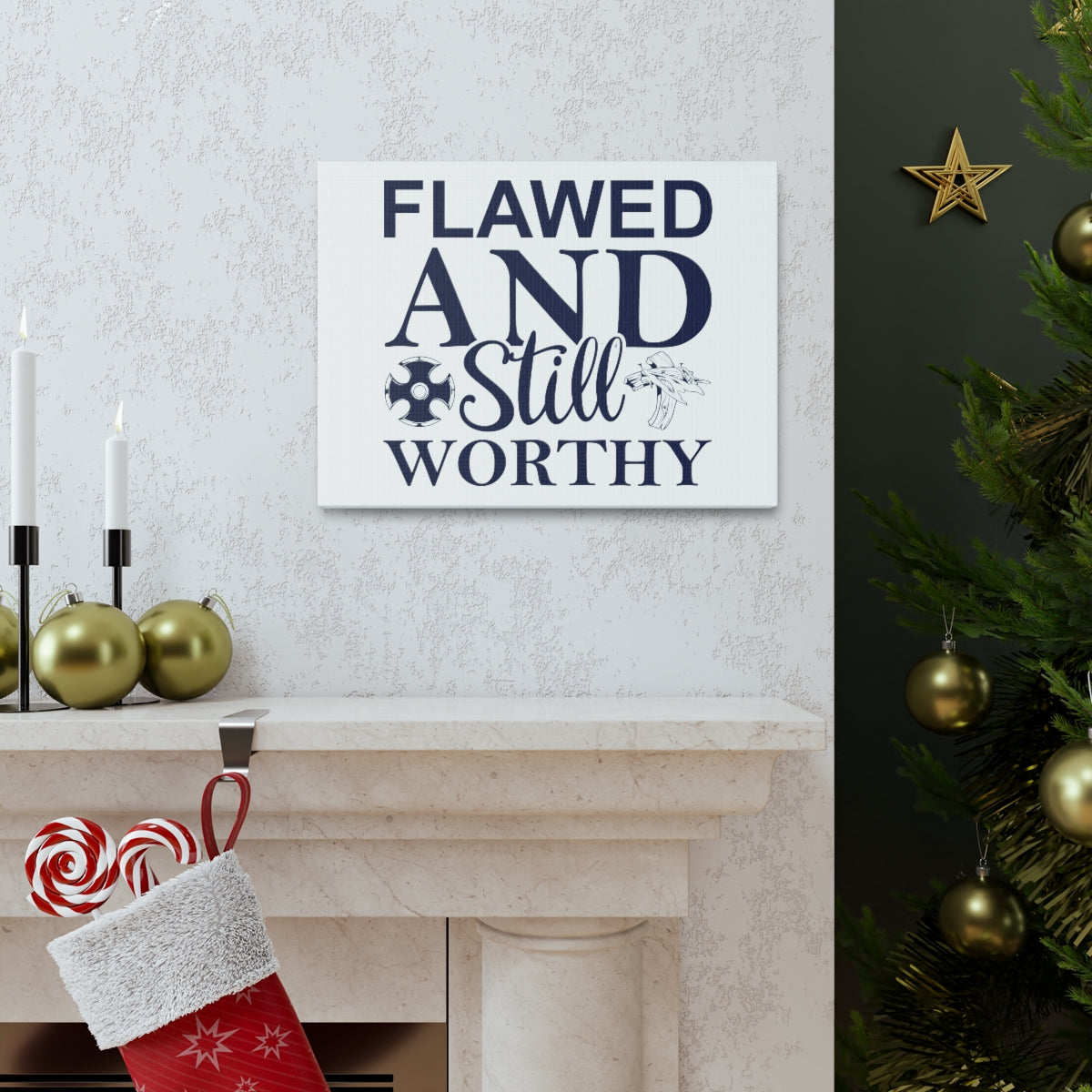 Scripture Walls Flawed And Still Worthy Ephesians 4:1 Christian Wall Art Print Ready to Hang Unframed-Express Your Love Gifts