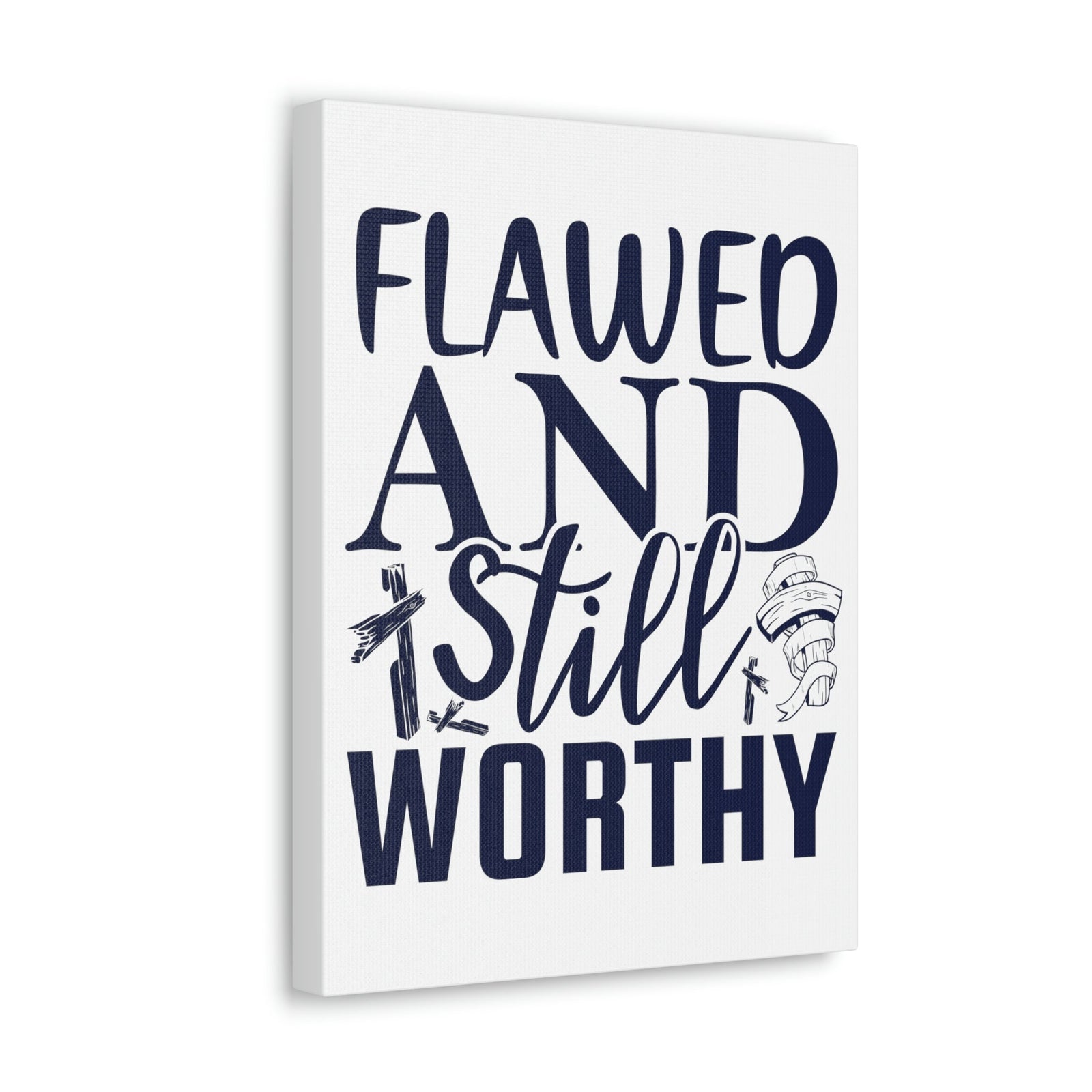 Scripture Walls Flawed And Still Worthy Romans 5:8 Christian Wall Art Print Ready to Hang Unframed-Express Your Love Gifts