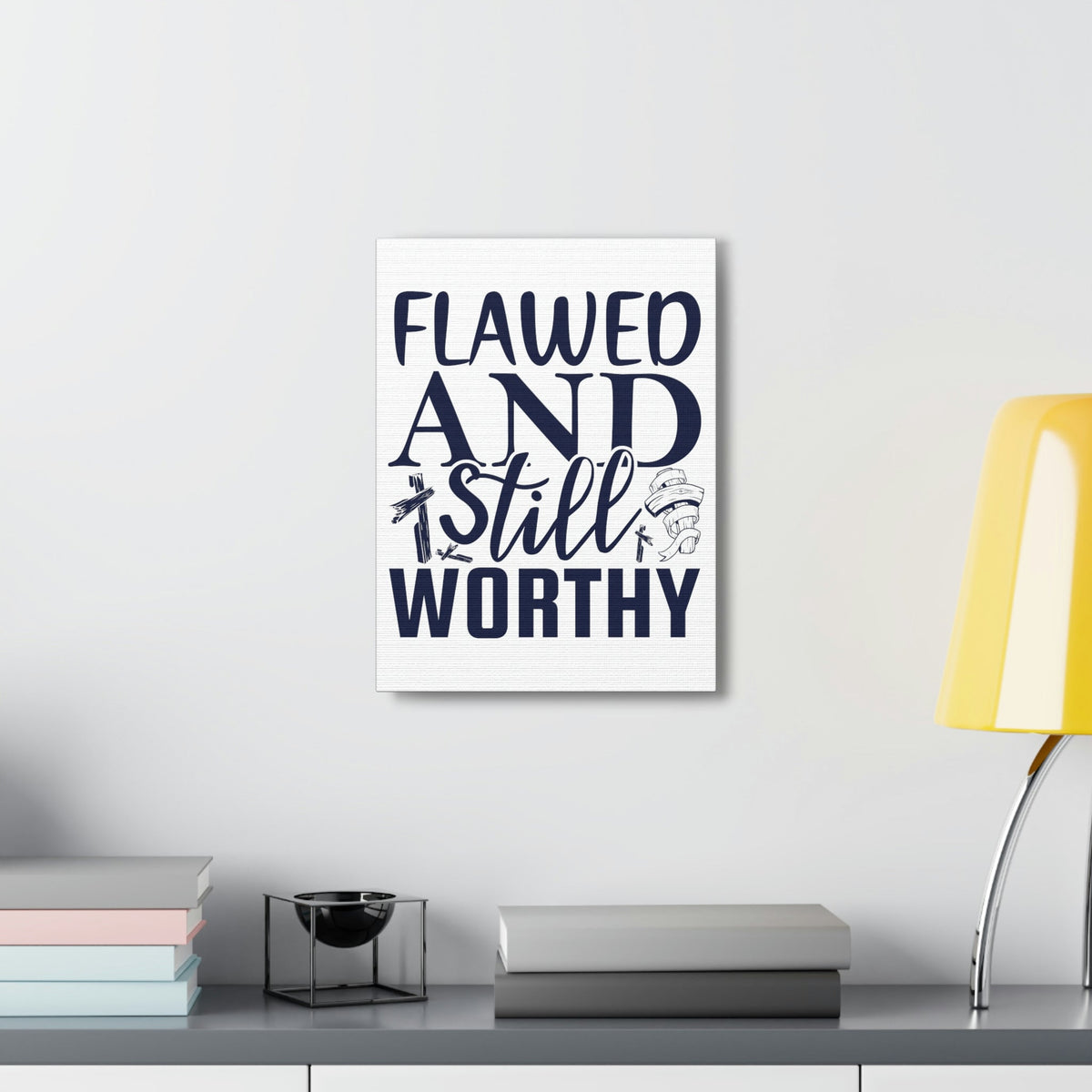 Scripture Walls Flawed And Still Worthy Romans 5:8 Christian Wall Art Print Ready to Hang Unframed-Express Your Love Gifts