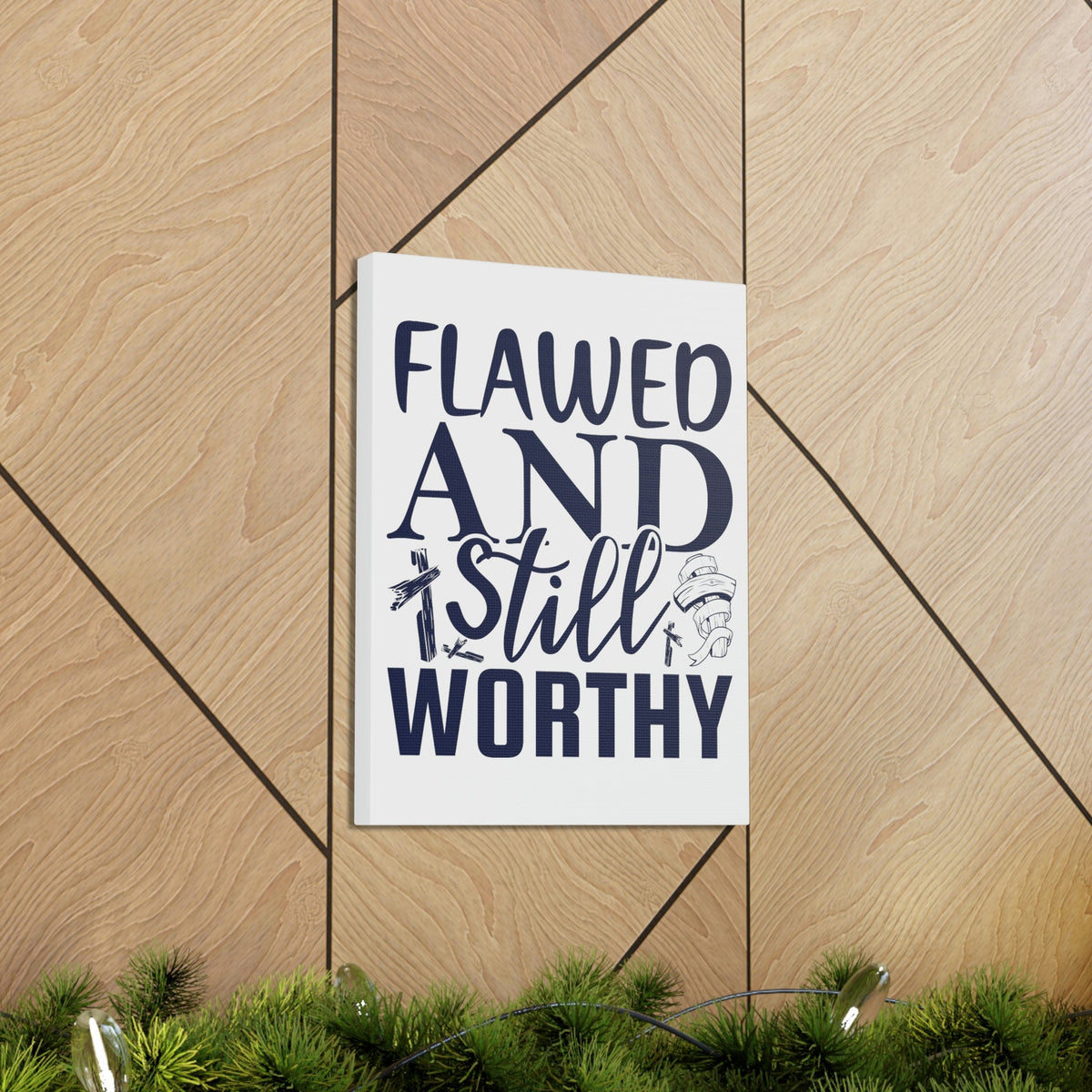 Scripture Walls Flawed And Still Worthy Romans 5:8 Christian Wall Art Print Ready to Hang Unframed-Express Your Love Gifts
