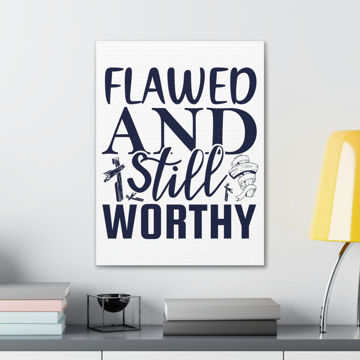 Scripture Walls Flawed And Still Worthy Romans 5:8 Christian Wall Art Print Ready to Hang Unframed-Express Your Love Gifts