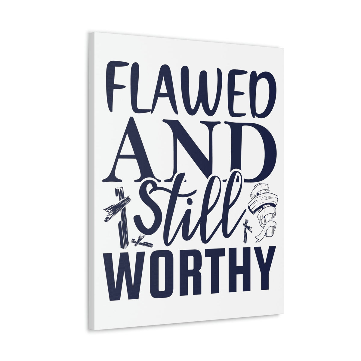 Scripture Walls Flawed And Still Worthy Romans 5:8 Christian Wall Art Print Ready to Hang Unframed-Express Your Love Gifts