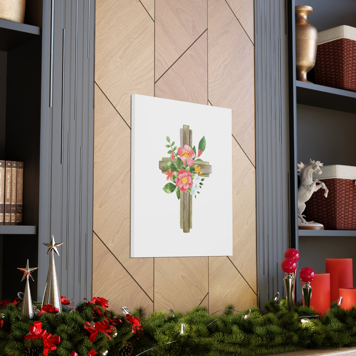 Scripture Walls Flower Cross Psalms 103:15 Christian Wall Art Bible Verse Print Ready to Hang Unframed-Express Your Love Gifts