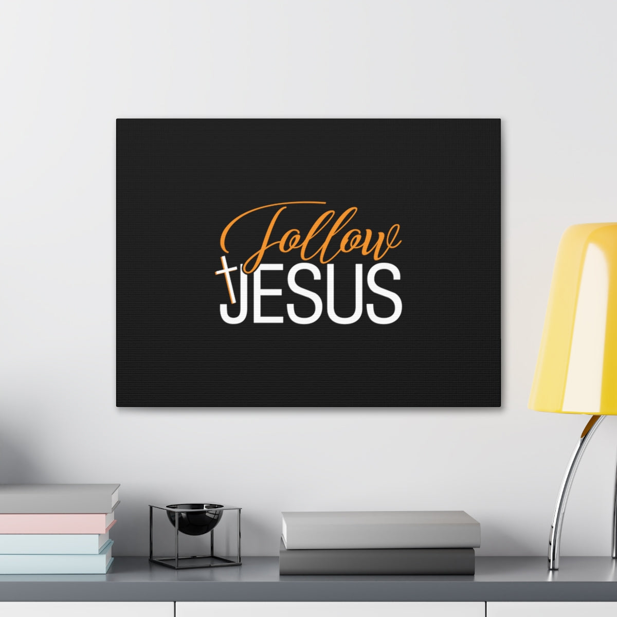 Scripture Walls Follow Jesus John 12:26 Orange Christian Wall Art Bible Verse Print Ready to Hang Unframed-Express Your Love Gifts