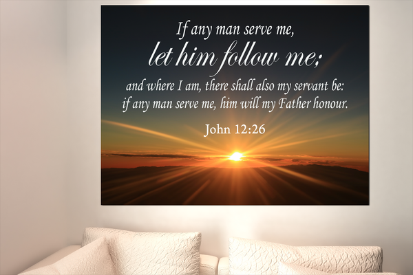 Scripture Walls Follow Me John 12:26 Christian Home Decor Bible Art Unframed-Express Your Love Gifts